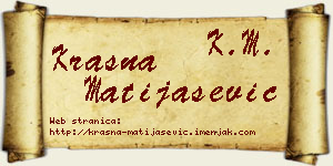 Krasna Matijašević vizit kartica